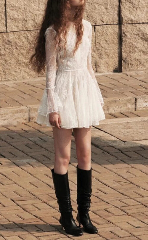 bblythe tulle lace backless mini dress in white bblythe tulle lace backless mini dress in white