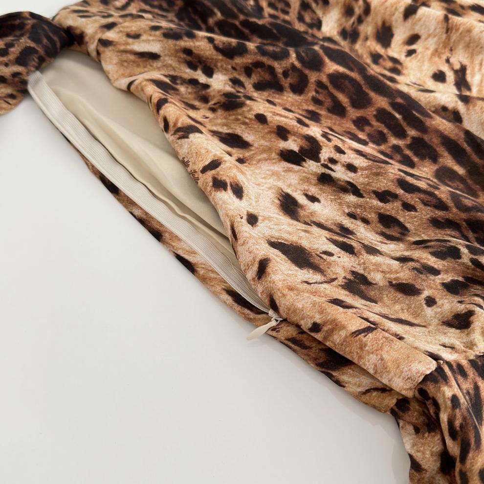 EDWINA LONG SLEEVE LEOPARD MINI DRESS BROWN