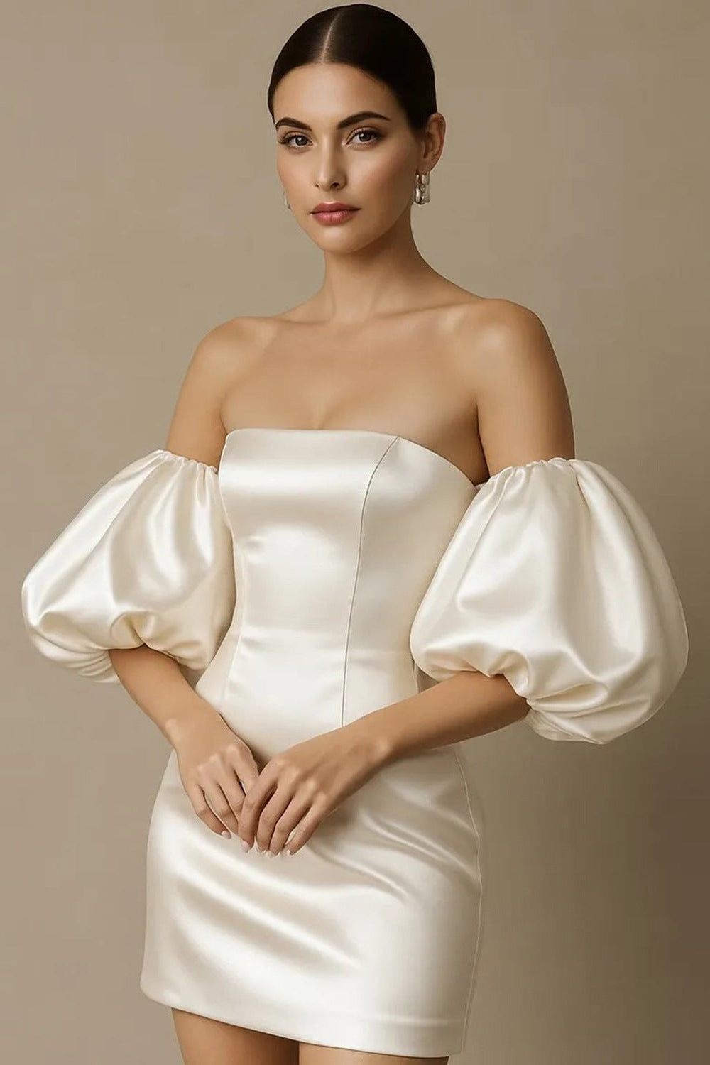 O1CN019THyWV24RlExRi7J3__2220840947388-0-cib OFF SHOULDER GLOSSY SATIN MINI DRESS WITH DETACHABLE PUFF SLEEVES