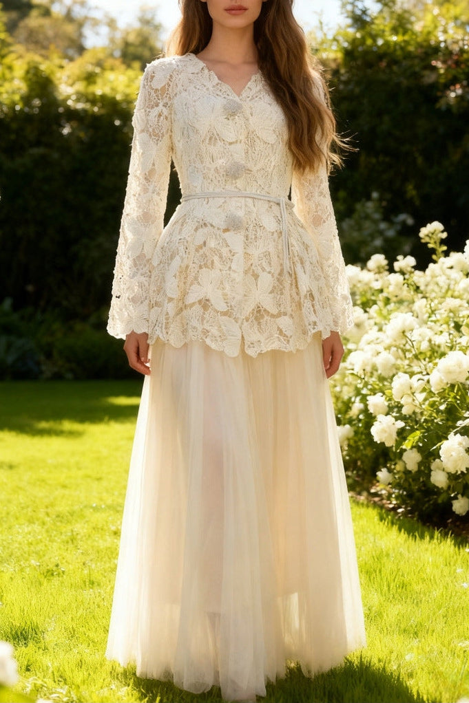 IRREGULAR RUFFLED SHIRT DRESS FOR WEDDING