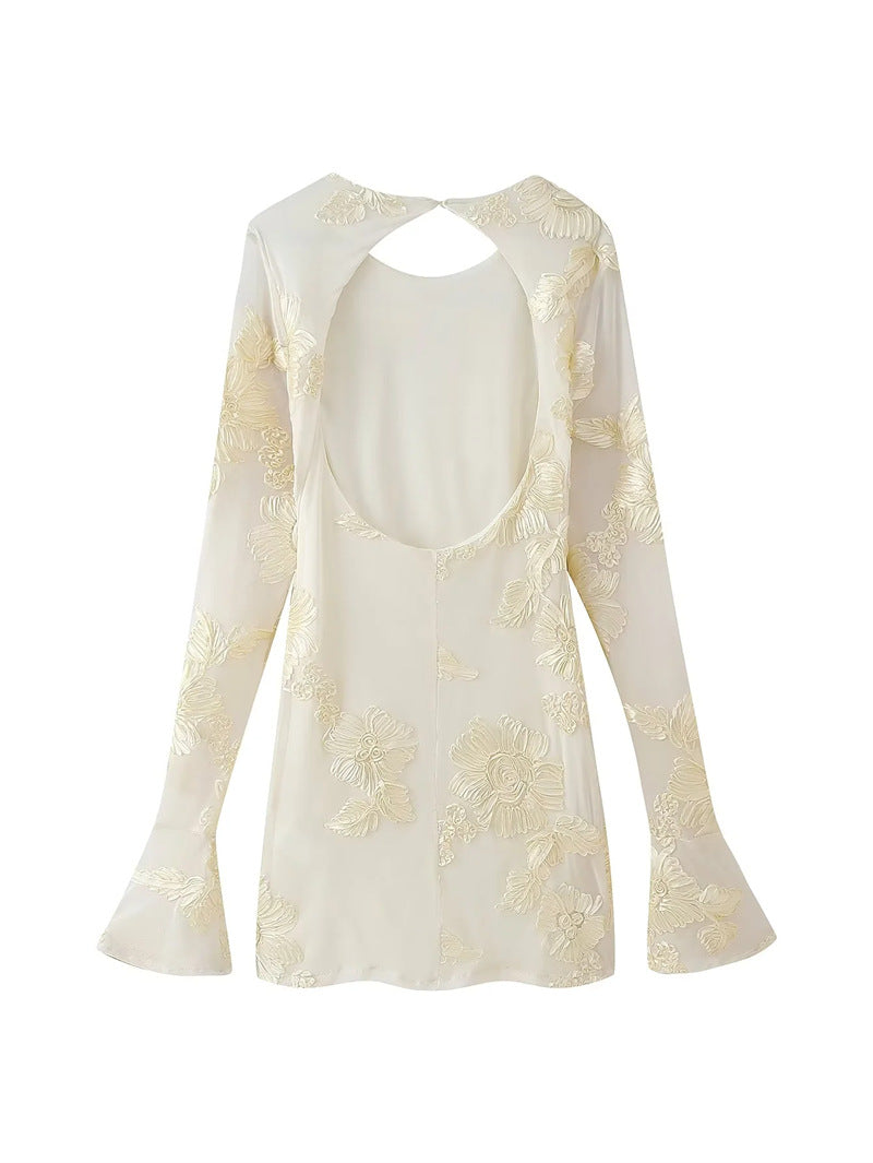 O1CN019kGfI71qROD2CTGnW__1999835492-0-cib FLORAL EMBROIDERED OPEN BACK MINI DRESS FOR PARTY
