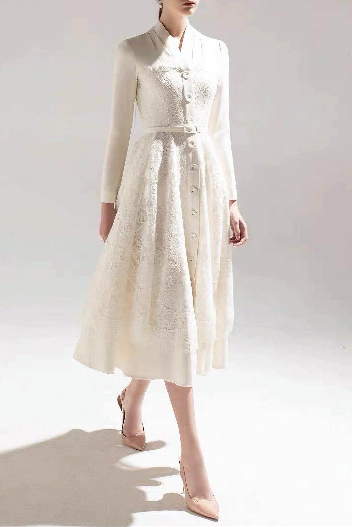 ANNA LACE MIDI BLAZER DRESS, APRICOT PATCHWORK