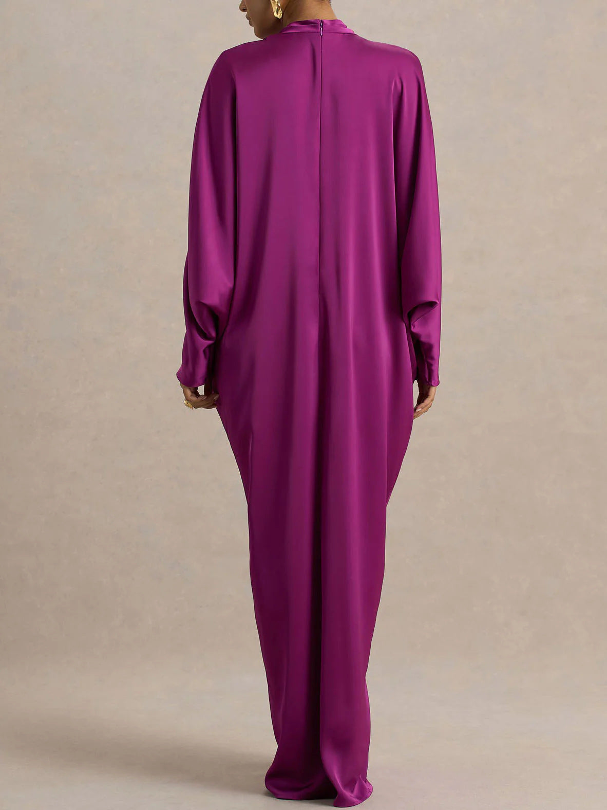 SATIN BATWING MAXI KAFTAN DRESS FOR PARTIES