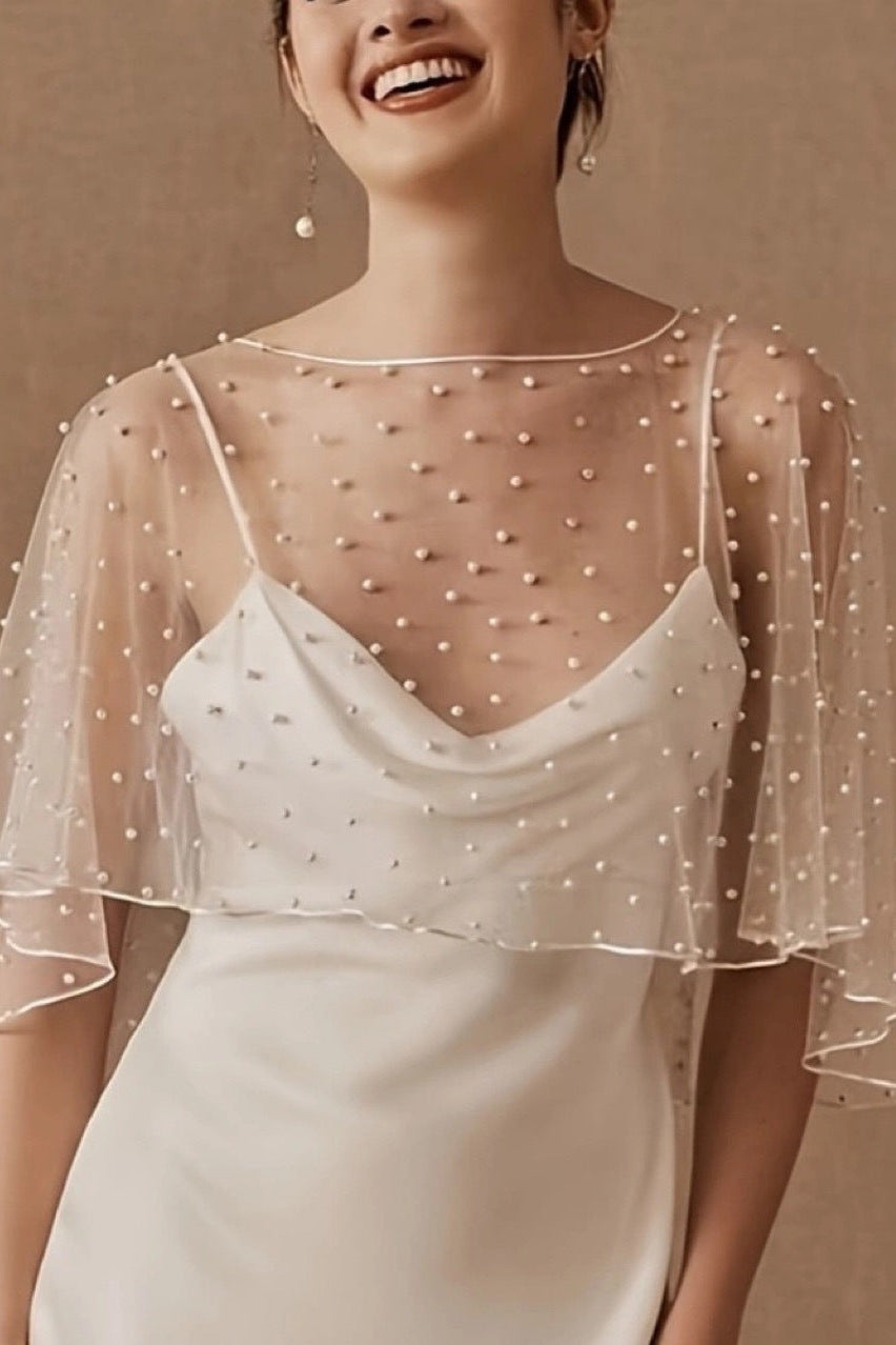 O1CN01ACeqyy1cadaMsQxOf__3875953617-0-cib_a84d4b4c-f17c-42ae-9949-40816287e51c WHITE BEADED TULLE SHORT BRIDAL CAPE SHRUG