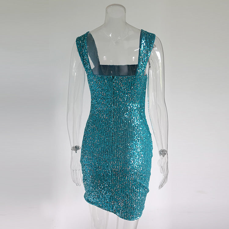 O1CN01AGKmab1X9XzuCXnd8__2208143732881 PHILIPPA SEQUIN PLEATED MINI DRESS BLUE PARTY