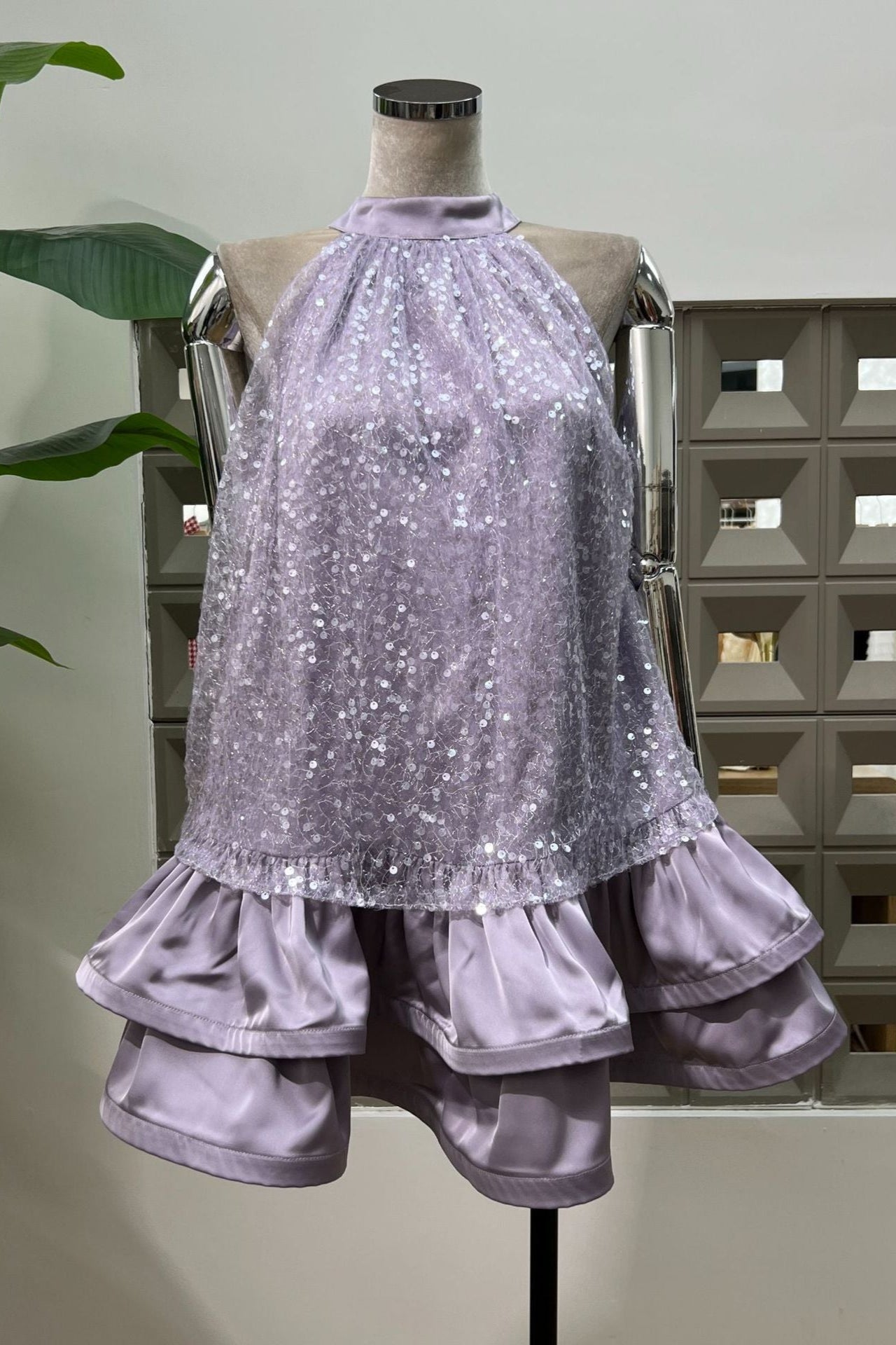 GEMMA SEQUIN SLEEVELESS BOWKNOT MINI WHITE DRESS