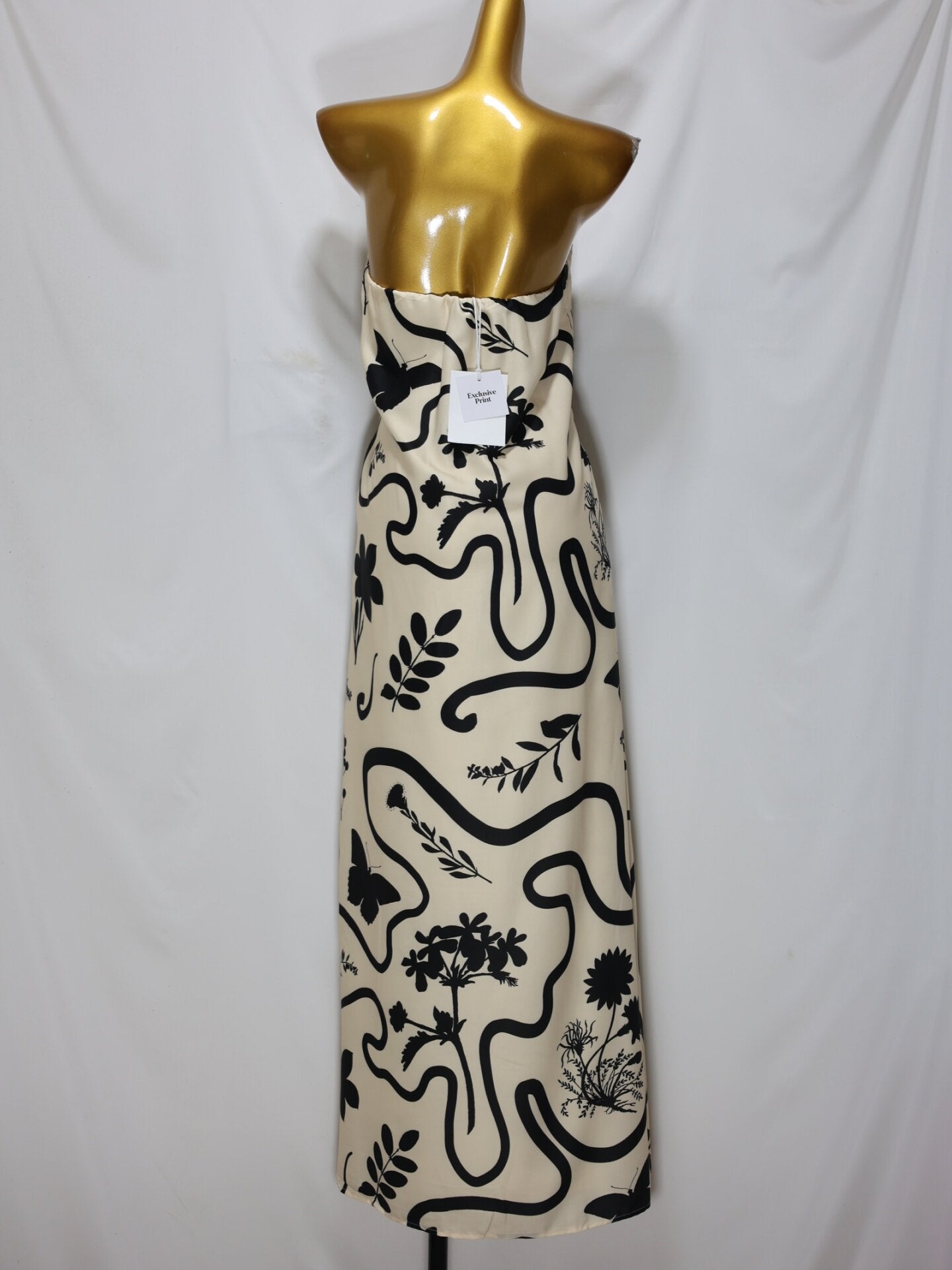 TROPICAL LEAF STRAPLESS MAXI DRESS, BEACH PARTY