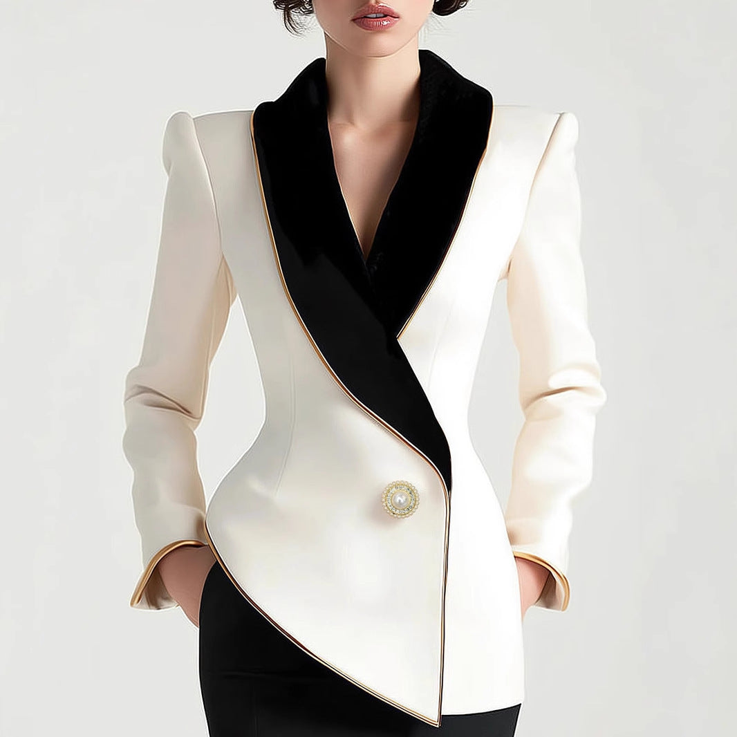 IRREGULAR LONG SLEEVE SLIM SUIT JACKET FOR PARTY