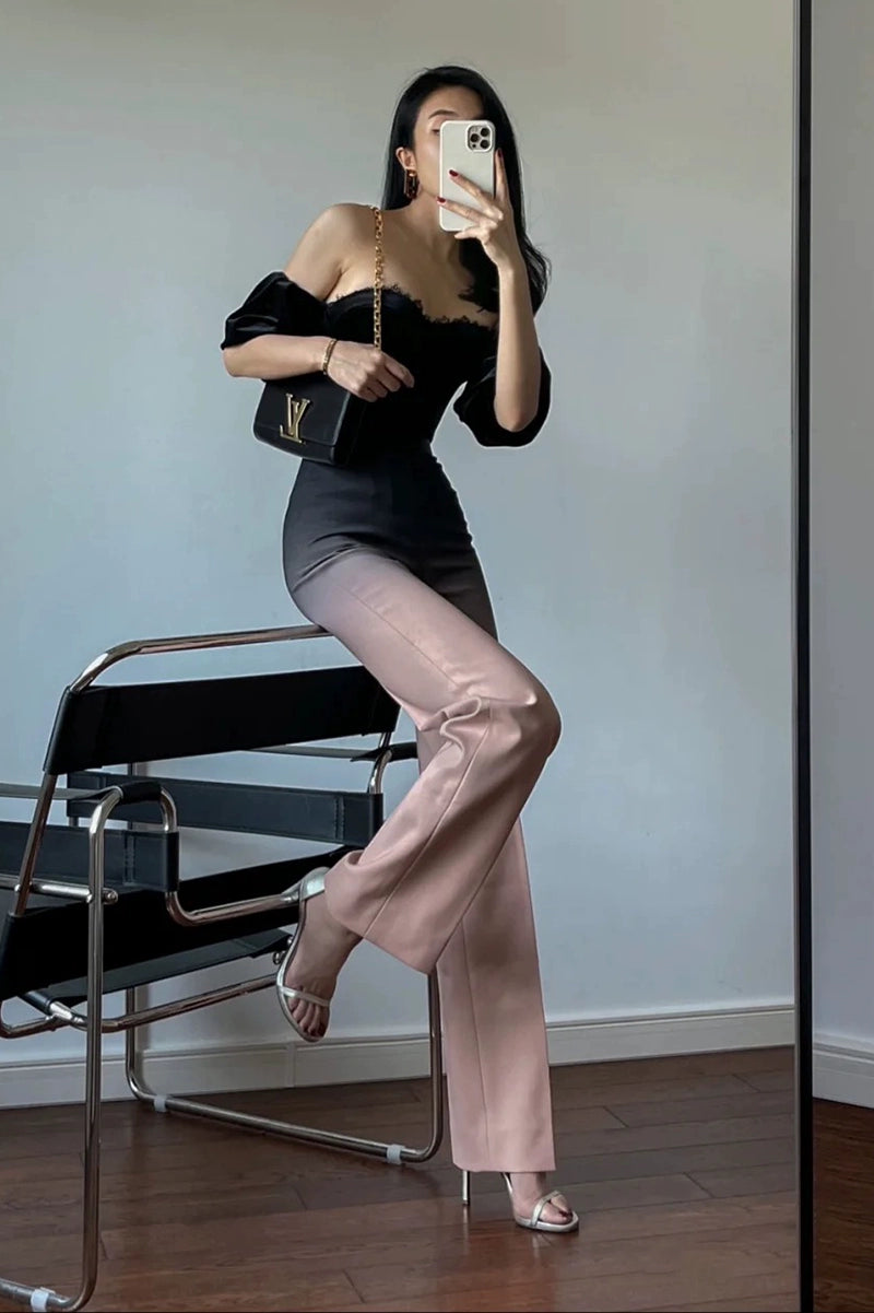 VELVET TUBE TOP & HIGH WAIST TROUSER SUIT