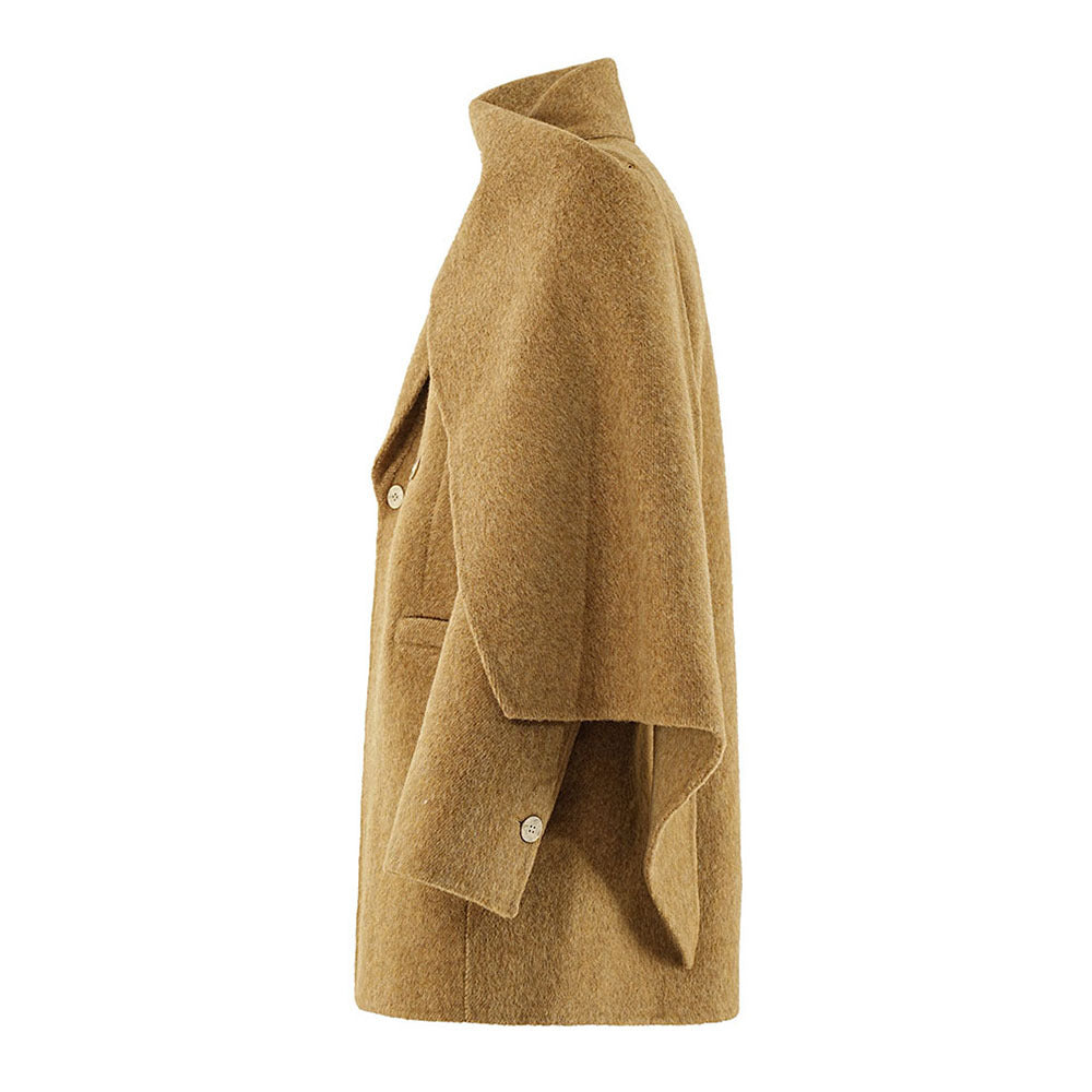 CLASSIC KHAKI WOOL COAT FOR WINTER