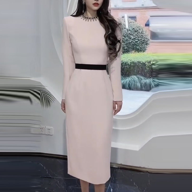 DIAMOND SHEATH MAXI DRESS PINK, EVENING