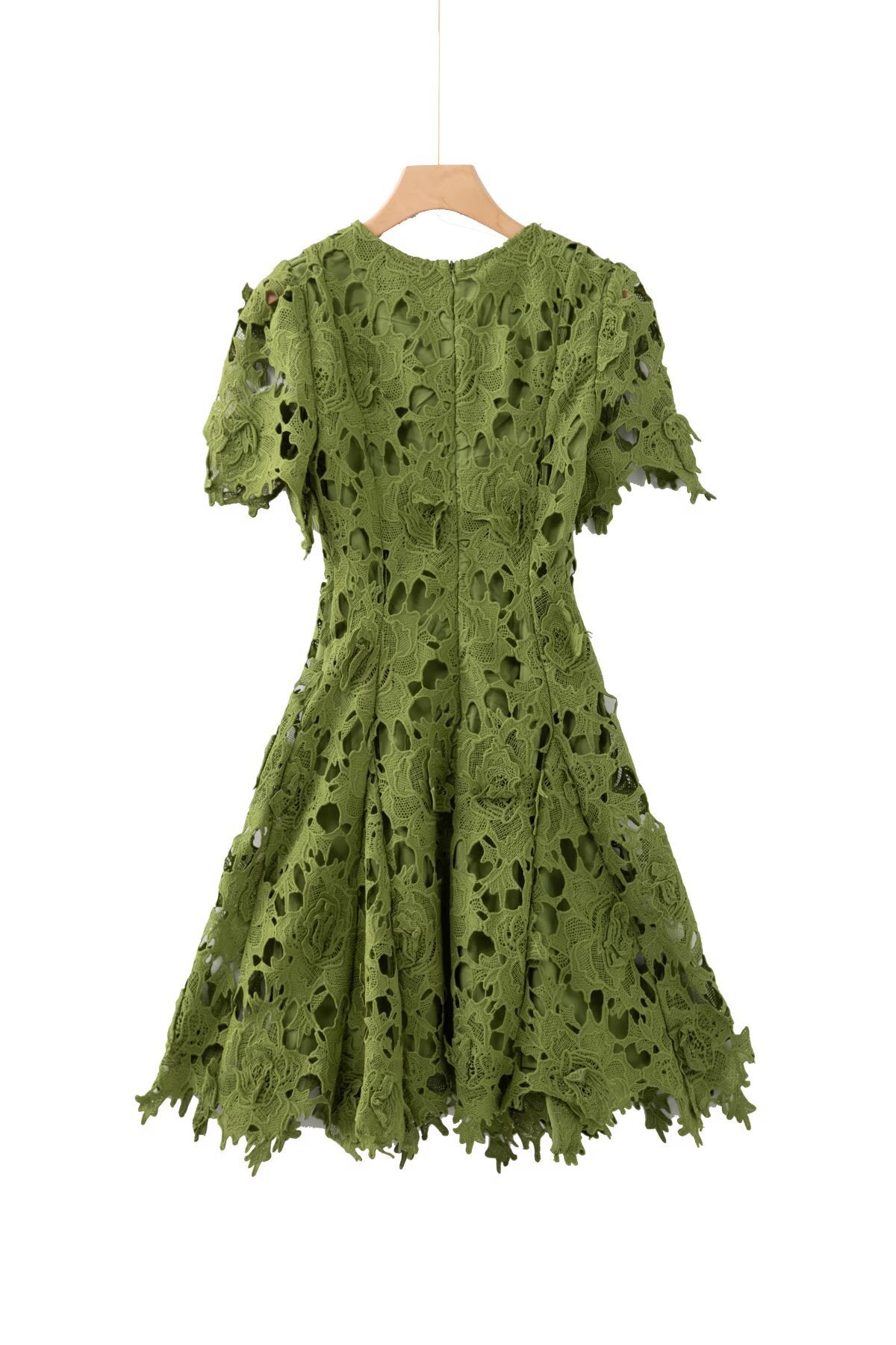 BEADED CROCHET MINI DRESS, GREEN PARTY STYLE