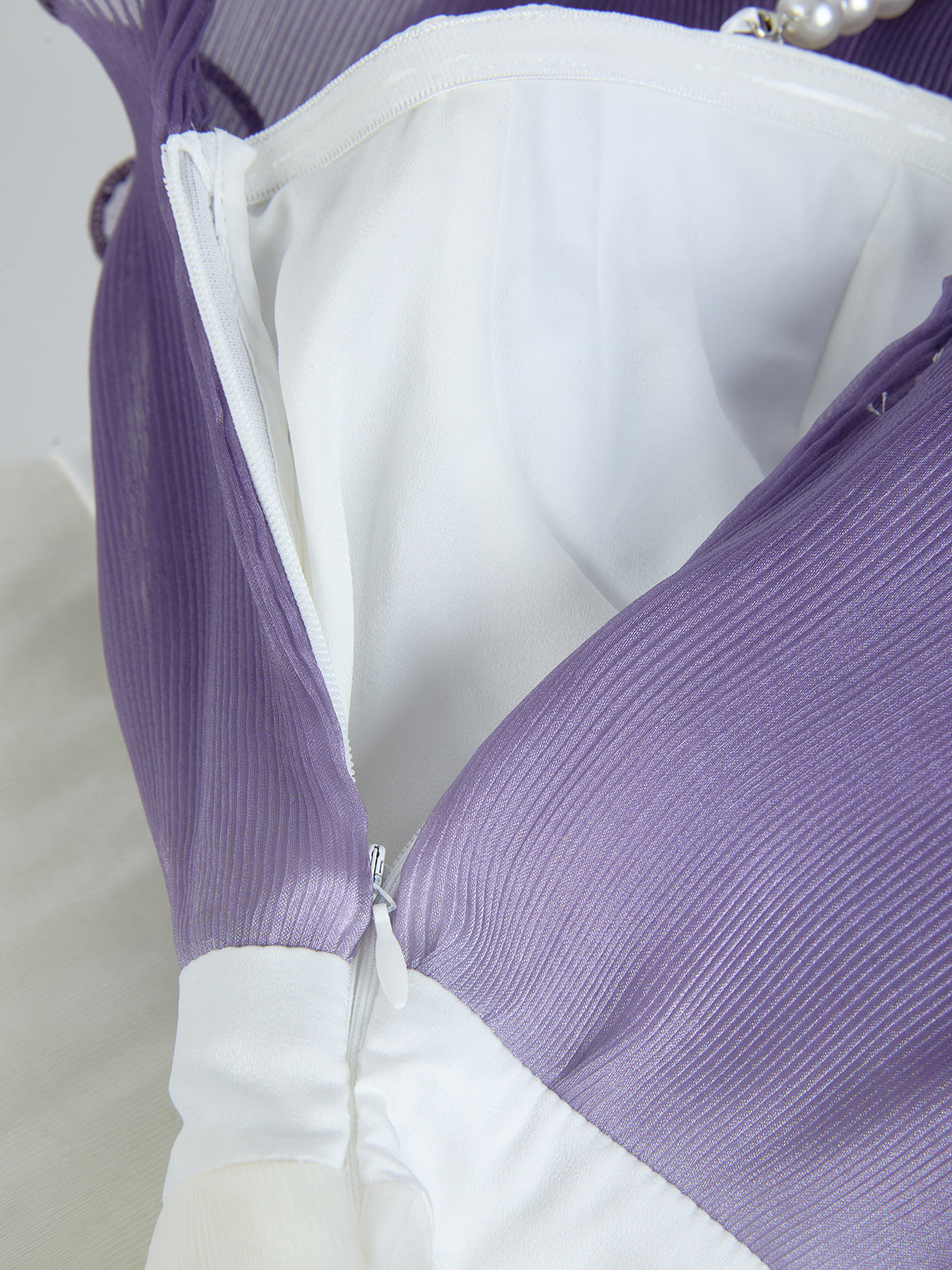 PURPLE GRADIENT RUFFLE LAYERED MINI DRESS