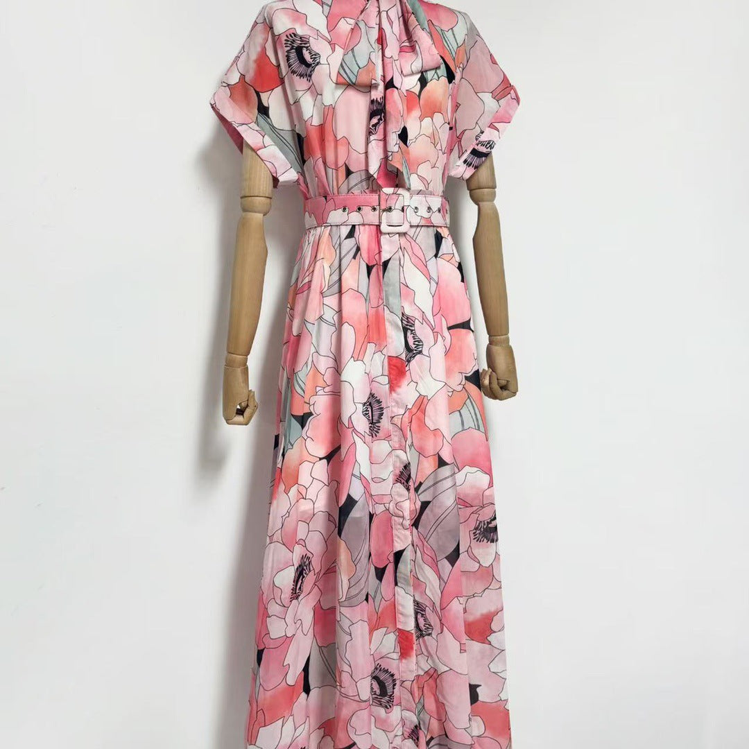FLORAL SILK ORGANZA MAXI DRESS FOR WEDDINGS