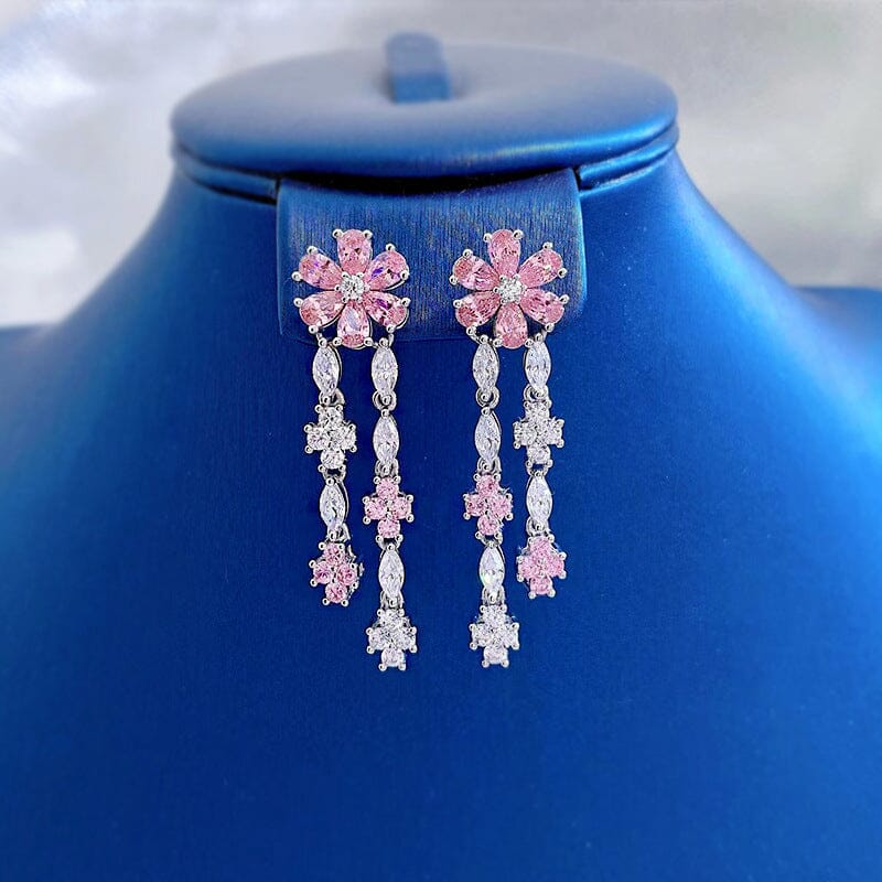 DROP SHAPED FLOWER EARRINGS, GOLD, WEDDING