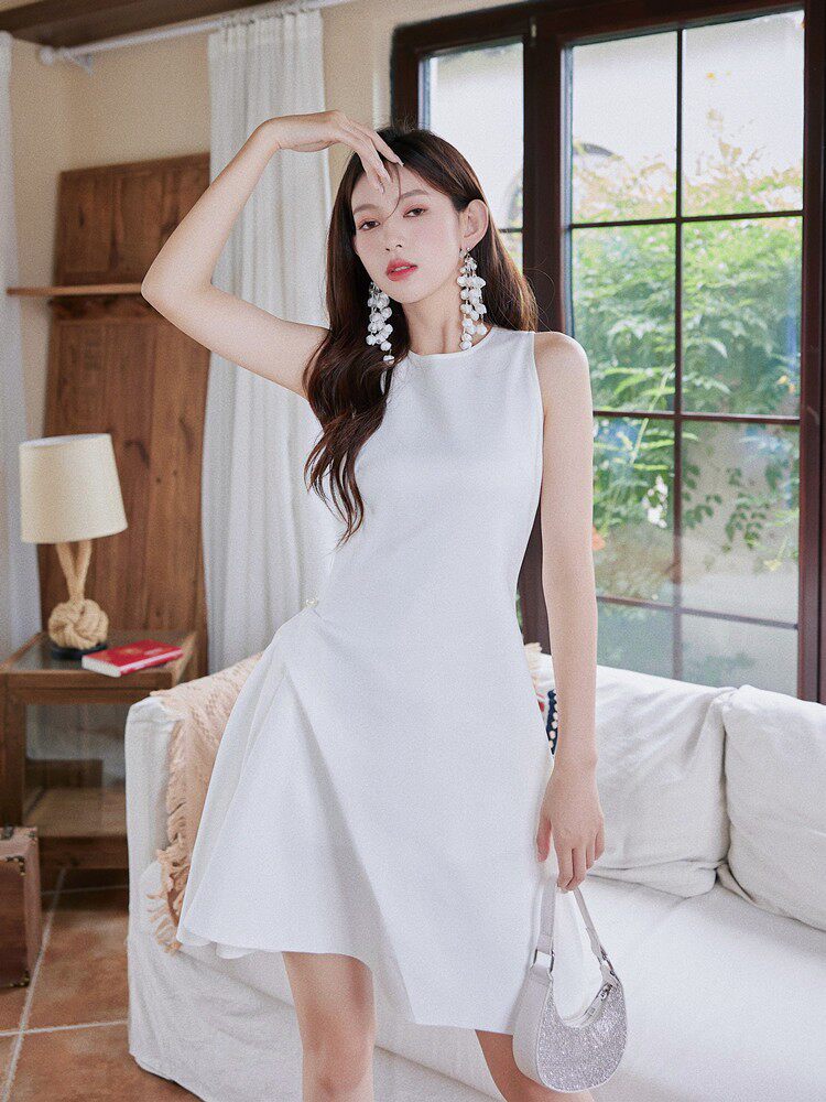 FREDERICA PLEATED COCKTAIL MINI DRESS, WAIST-CINCHING
