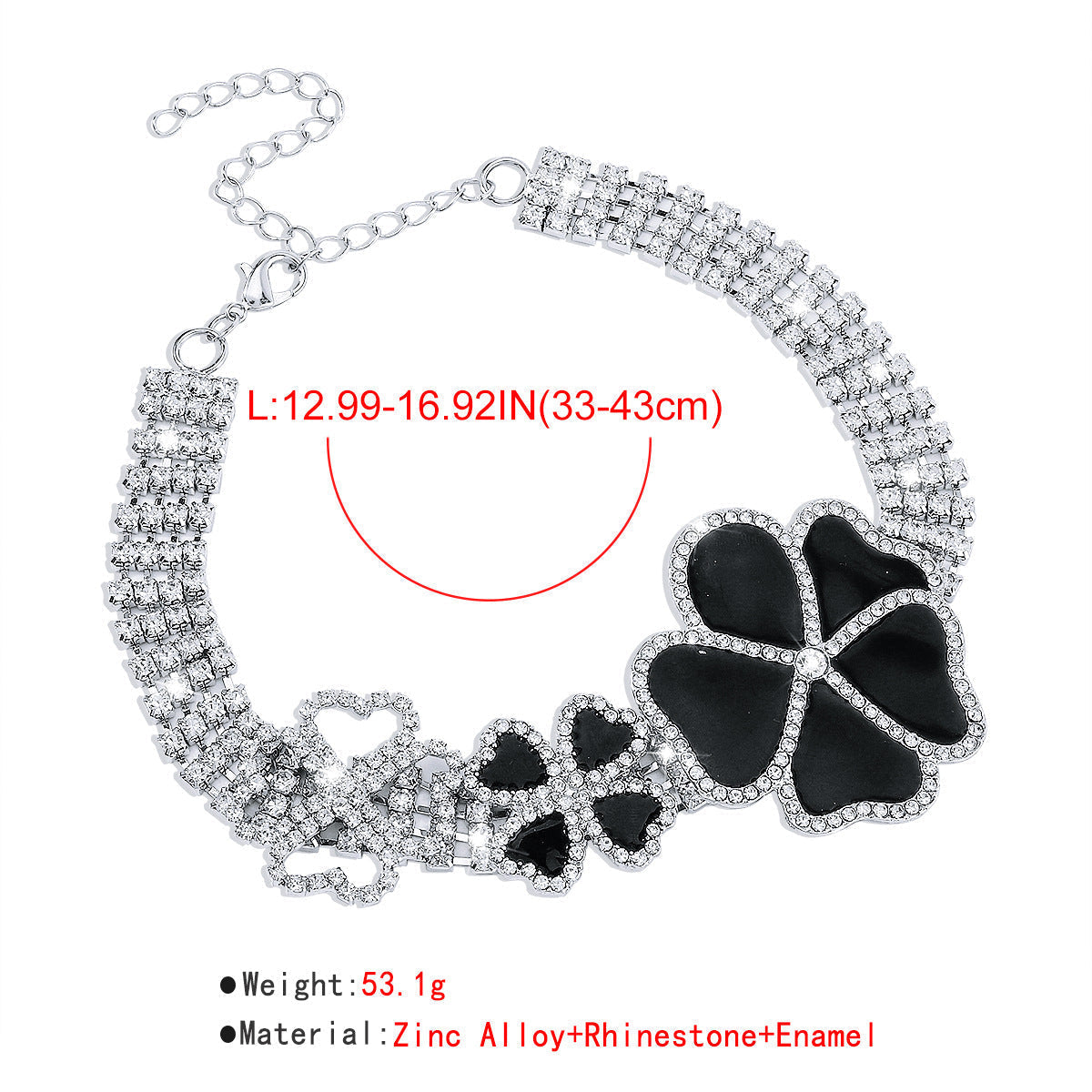 GEOMETRIC FLOWER CRYSTAL CHOKER FOR EVENING