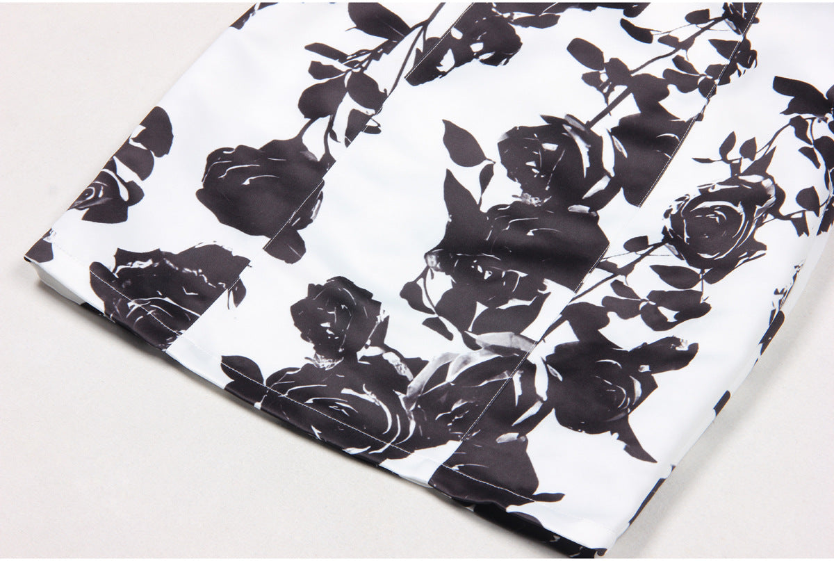 TABITHA TWO-TONE FLORAL MINI DRESS