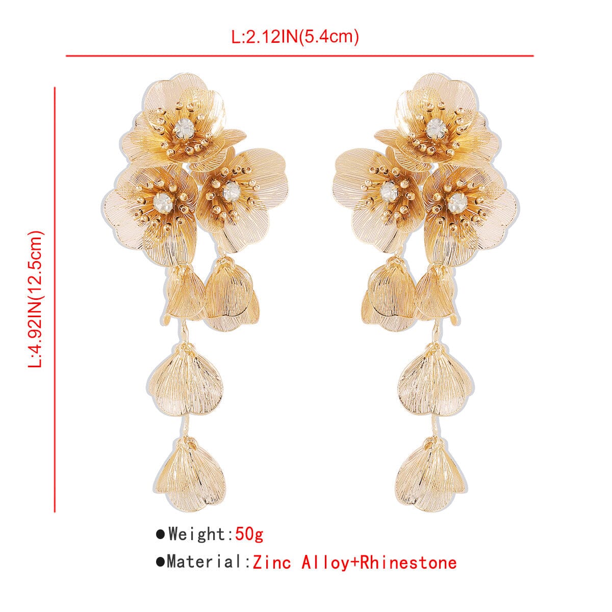 FRANCESCA FLOWER DROP EARRINGS FOR WEDDING