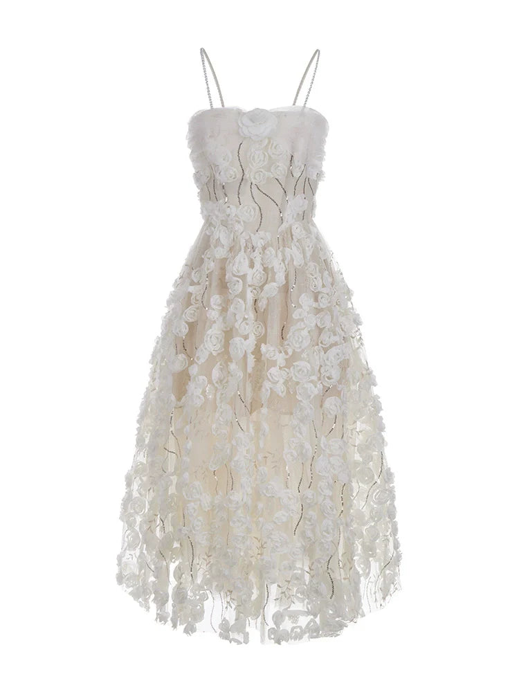 LEAH SLEEVELESS FLORAL MIDI DRESS FOR WEDDING
