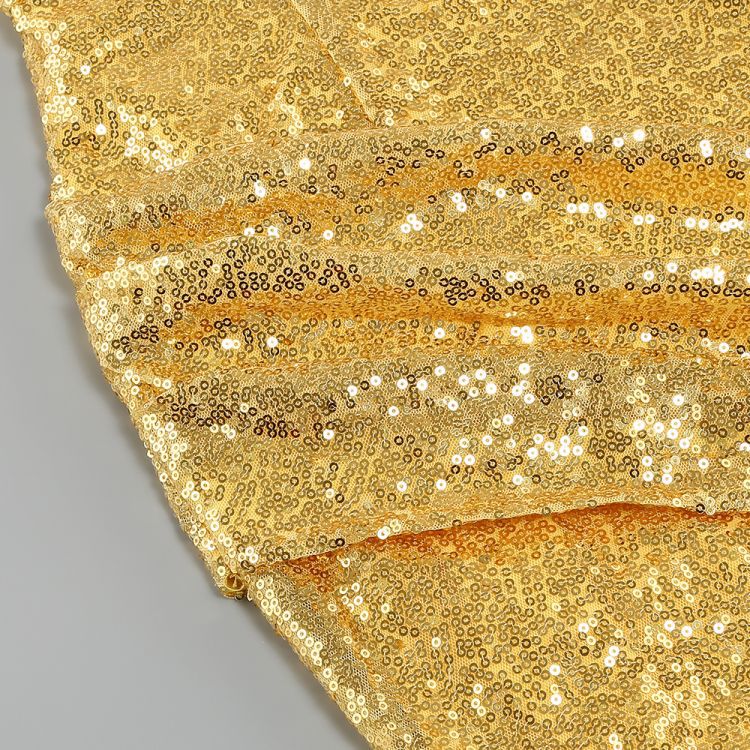 GOLD SEQUIN STRAPLESS MINI DRESS FOR PARTY