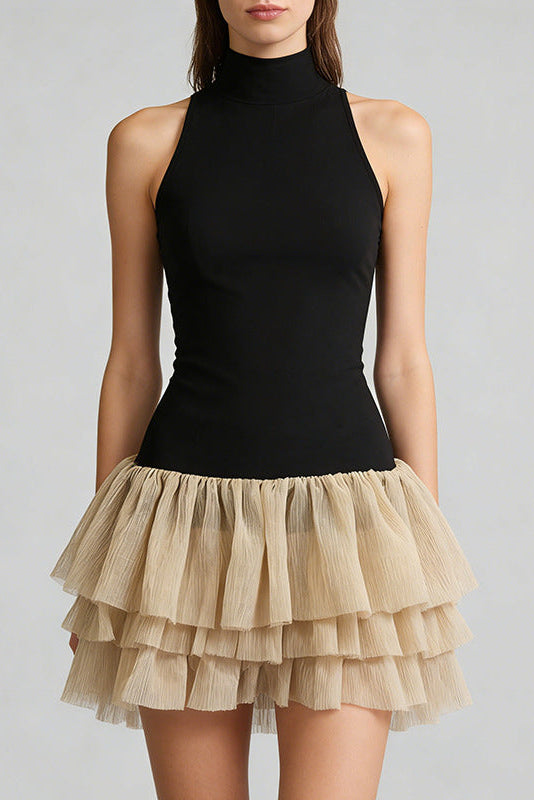 O1CN01FxxHqU1OeOJ87637l__2205289861730-0-cib CYNTHIA BLACK RUCHED PUFFY SLEEVELESS MINI DRESS