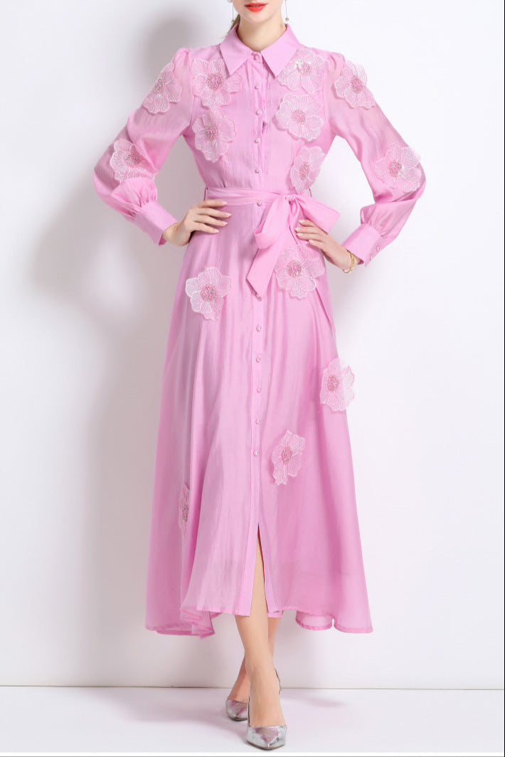 O1CN01GSj14m1rKLnY1HuAq__2206680355612-0-cib SALLY EMBROIDERED APPLIQUÉ MIDI DRESS, PINK