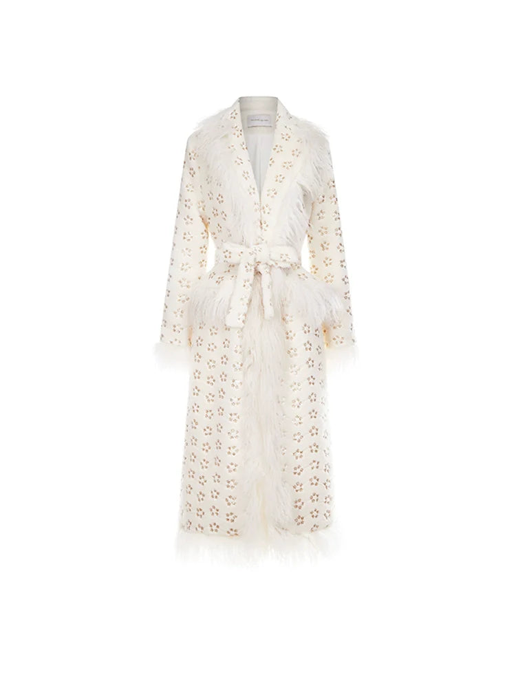 RETRO SQUARE COLLAR FLORAL TIE COAT, VINTAGE STYLE