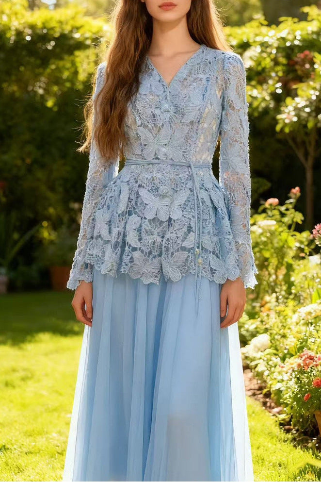 IRREGULAR RUFFLED SHIRT DRESS FOR WEDDING