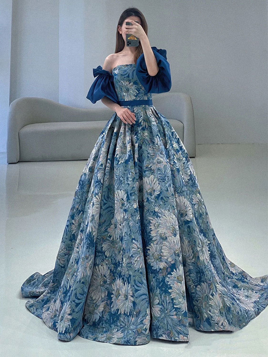 BEAUTIFUL A-LINE SATIN PROM GOWN
