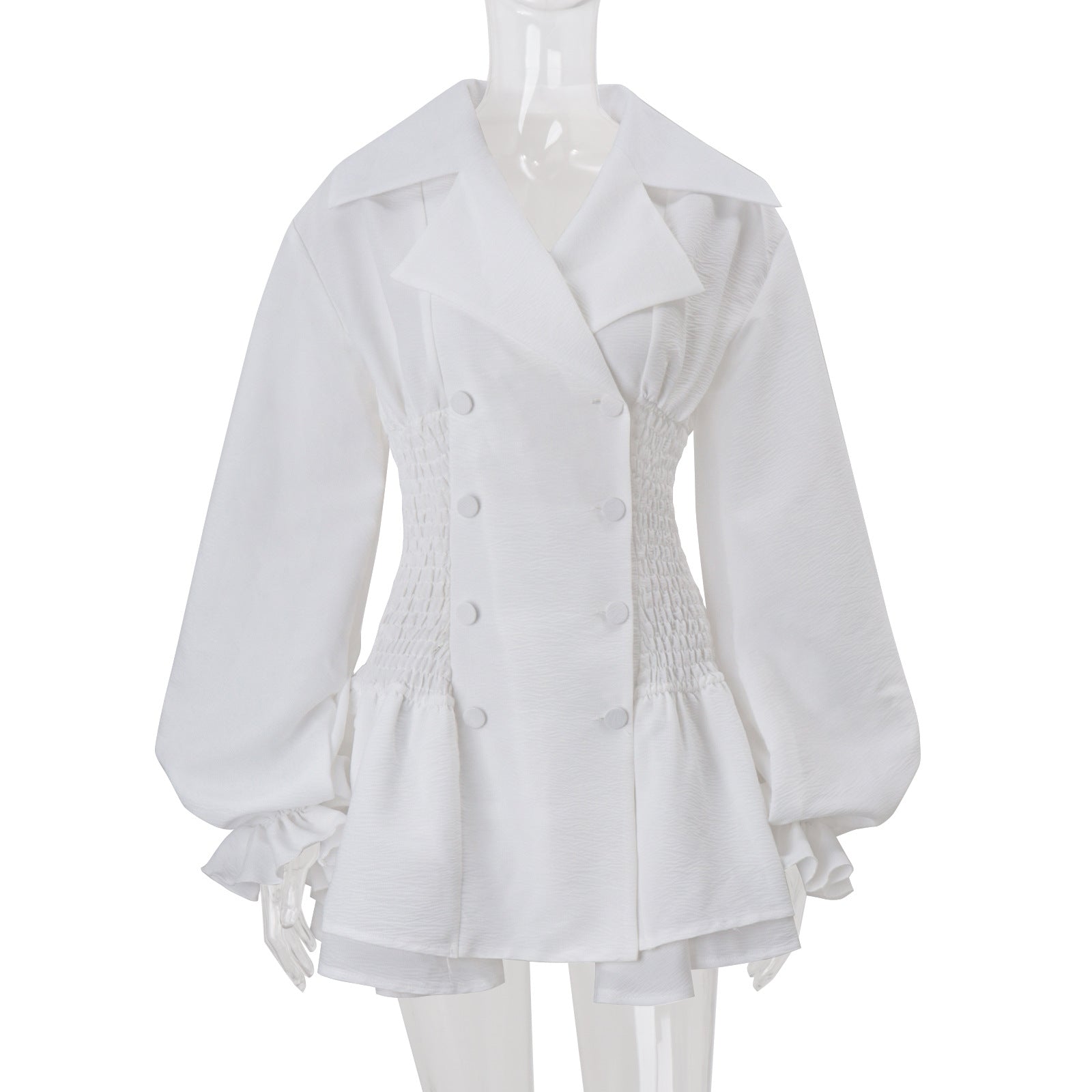 ZENOBIA PUFF SLEEVE TUTU MINI DRESS IN WHITE