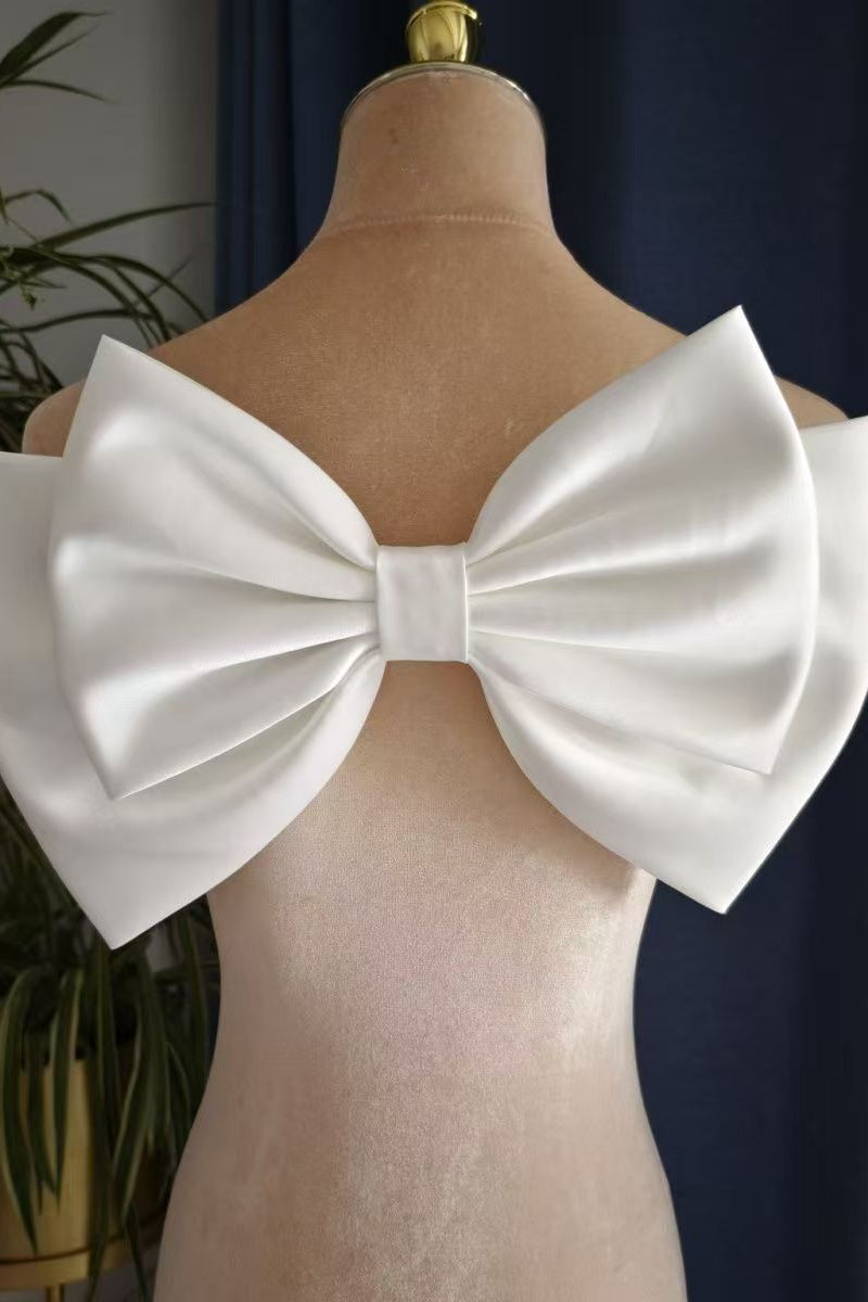 DOUBLE-LAYER OVERSIZED SATIN BACK BOW BRIDAL HAIR ACCESSORY