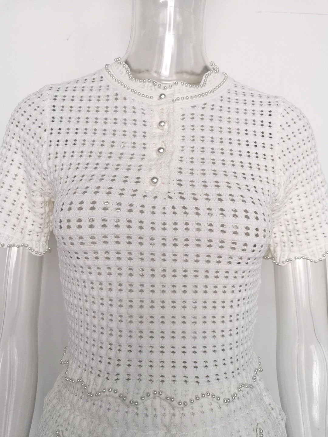 ANGELA PEARL BEADED RUFFLE SWEATER, HOLIDAY KNIT TOP