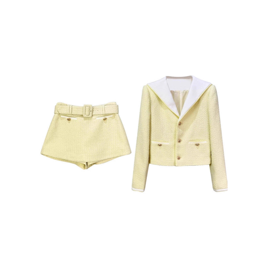 SIGRID YELLOW BOUCLE SKORT FOR PARTIES