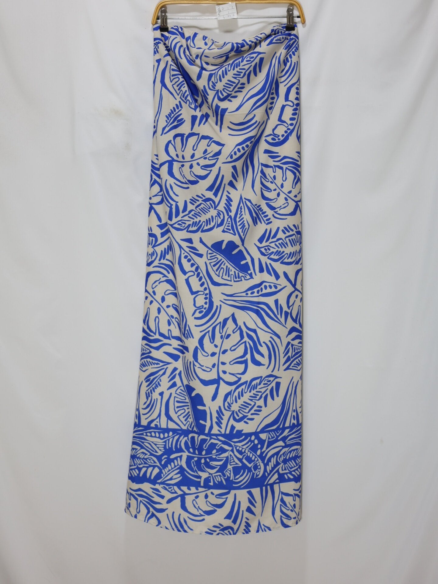 TROPICAL LEAF STRAPLESS MAXI DRESS, BEACH PARTY
