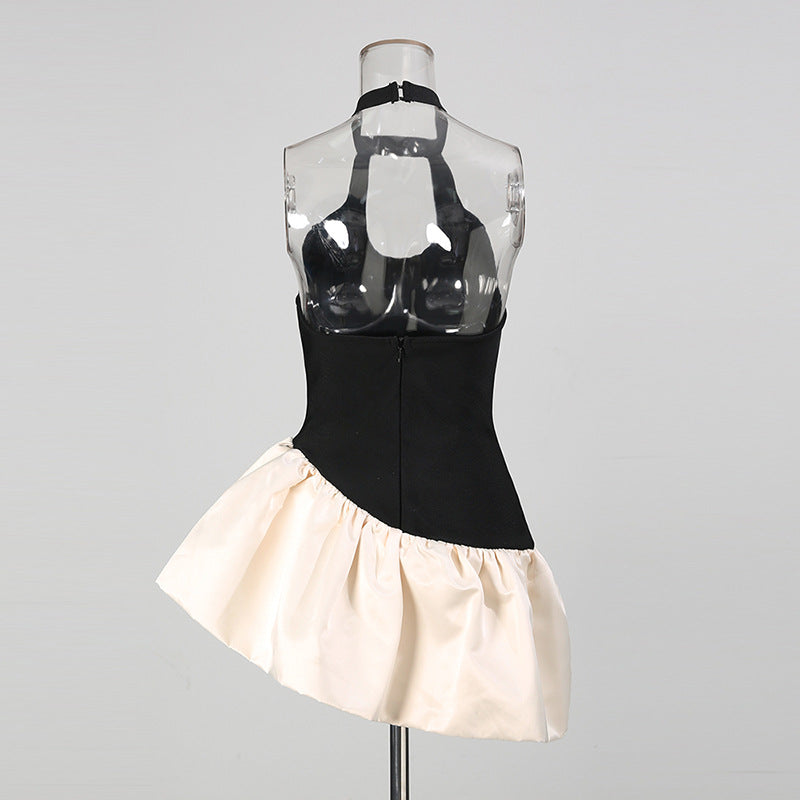 LYUBA 3D FLOWER CONTRAST BANDAGE MINI DRESS