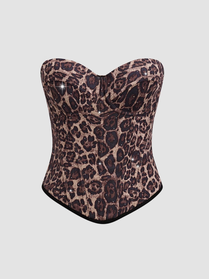 O1CN01ItreZP29LPn58VtjQ__2917928051-0-cib LEOPARD PRINT VELVET STRAPLESS CAMISOLE FOR PARTY NIGHTS