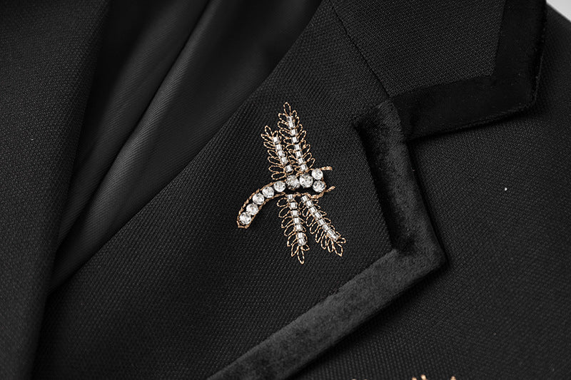 DRAGONFLY EMBROIDERY BLAZER BLACK OVERSIZE BLAZER