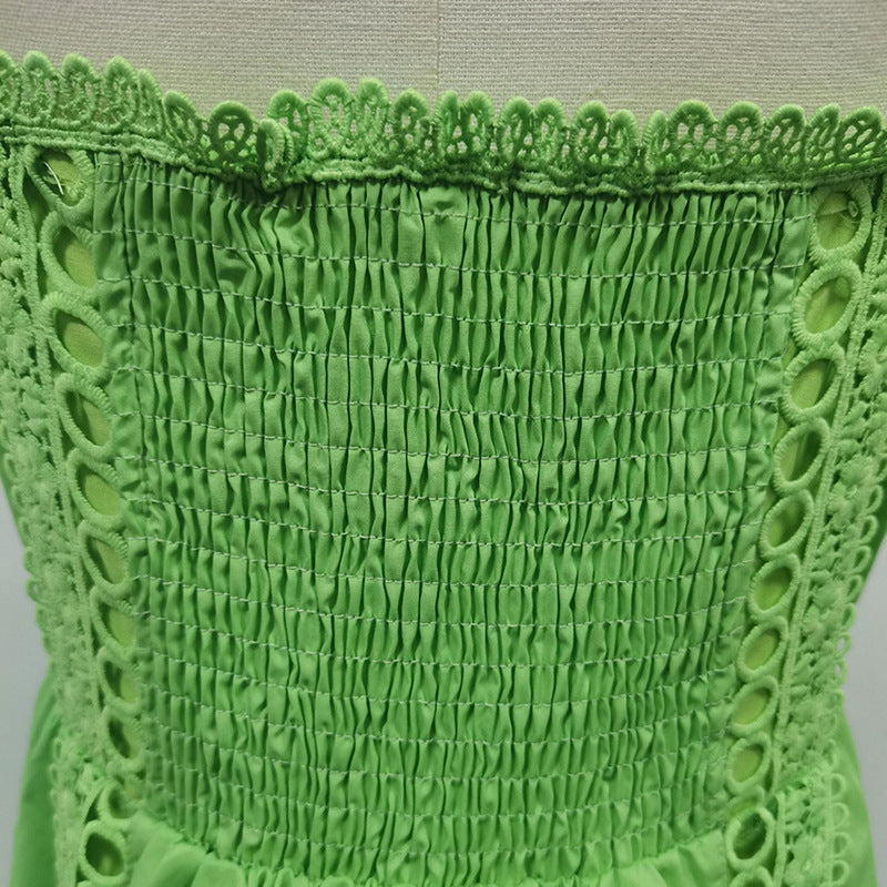 LILLIAN EMBROIDERED HOLLOW TUBE MAXI DRESS