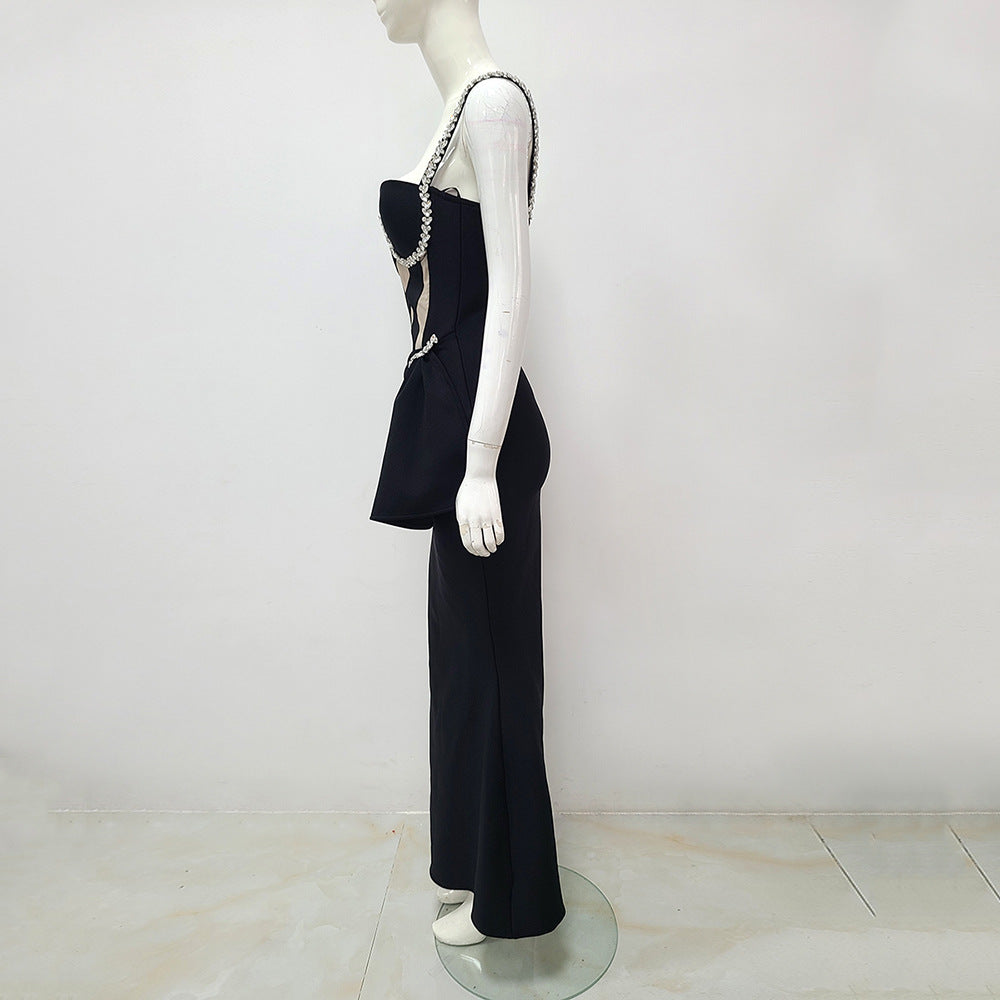 CRYSTAL MERMAID BANDAGE COCKTAIL DRESS