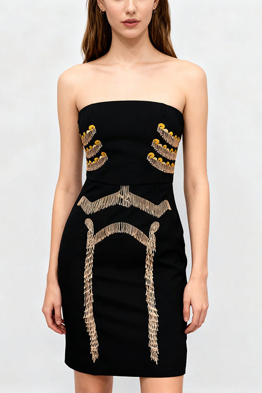 O1CN01JlcL6c1OeOIZbWoMv__2205289861730-0-cib Y2K SKELETON TASSEL BUSTIER MINI DRESS BLACK