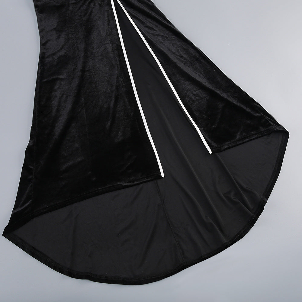VICTORIA BOW VELVET MAXI DRESS FOR EVENTS