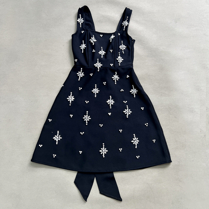 ADORA SLEEVELESS BANDAGE DIAMOND BOW MINI DRESS
