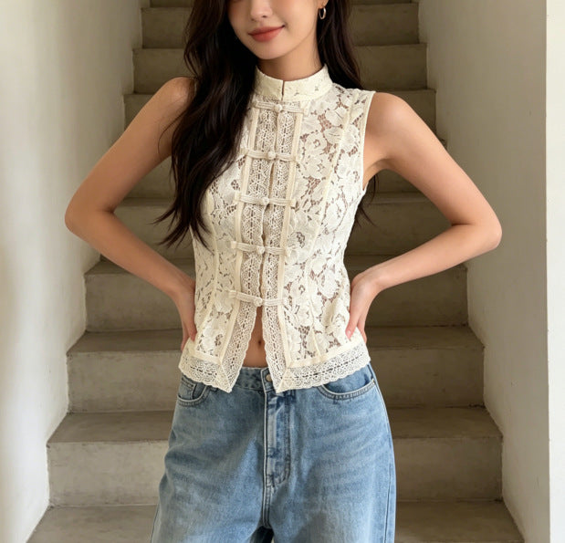 LACE BUCKLE BLOUSE FOR DATE NIGHT
