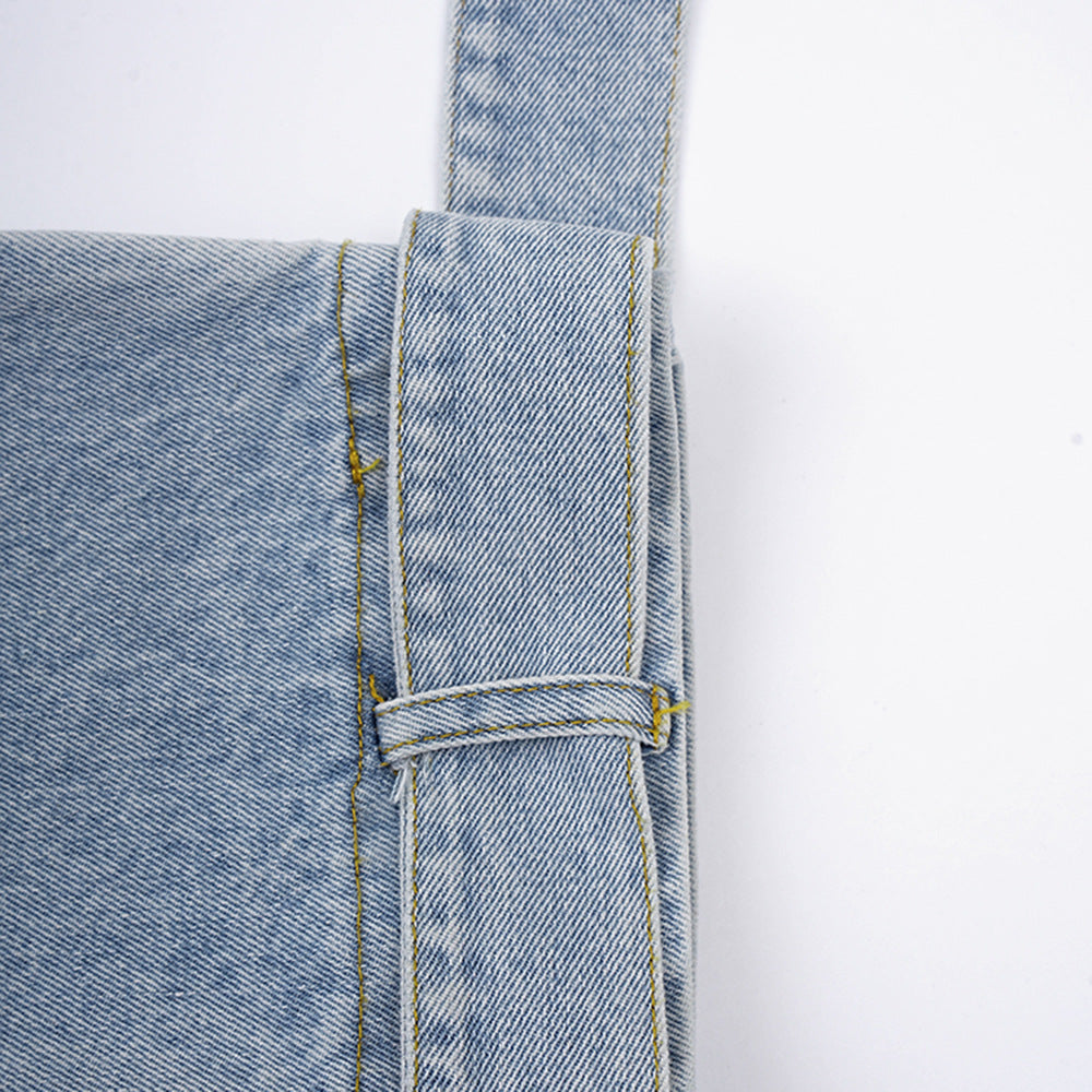 PATCHWORK RUFFLE DENIM TUNIC COAT