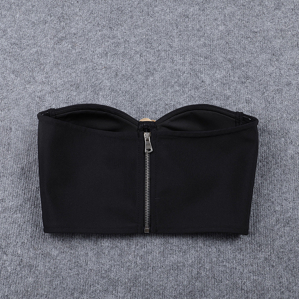 3D FLOWER SET - BLACK EMBELLISHED EVENING OUTFIT