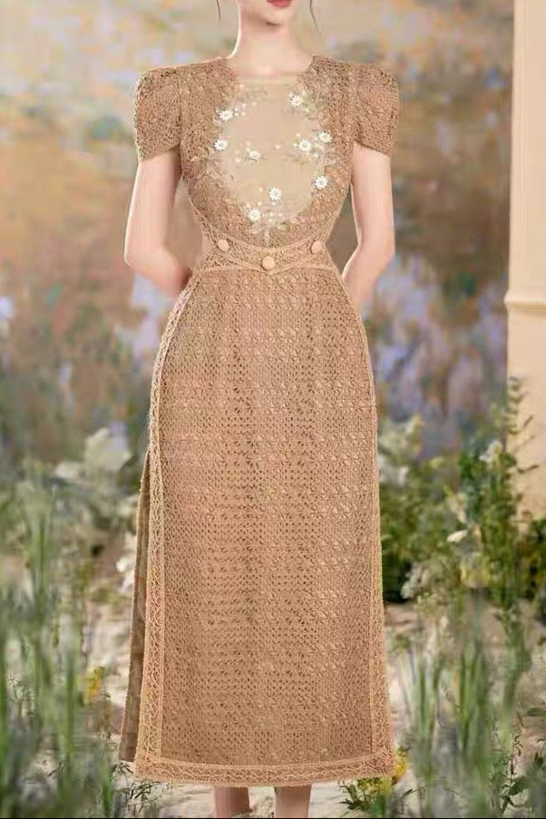 O1CN01LJxCFf1rfPudrIFVK__2214671415658-0-cib BROWN APPLIQUÉ HOLLOW MAXI DRESS FOR EVENING