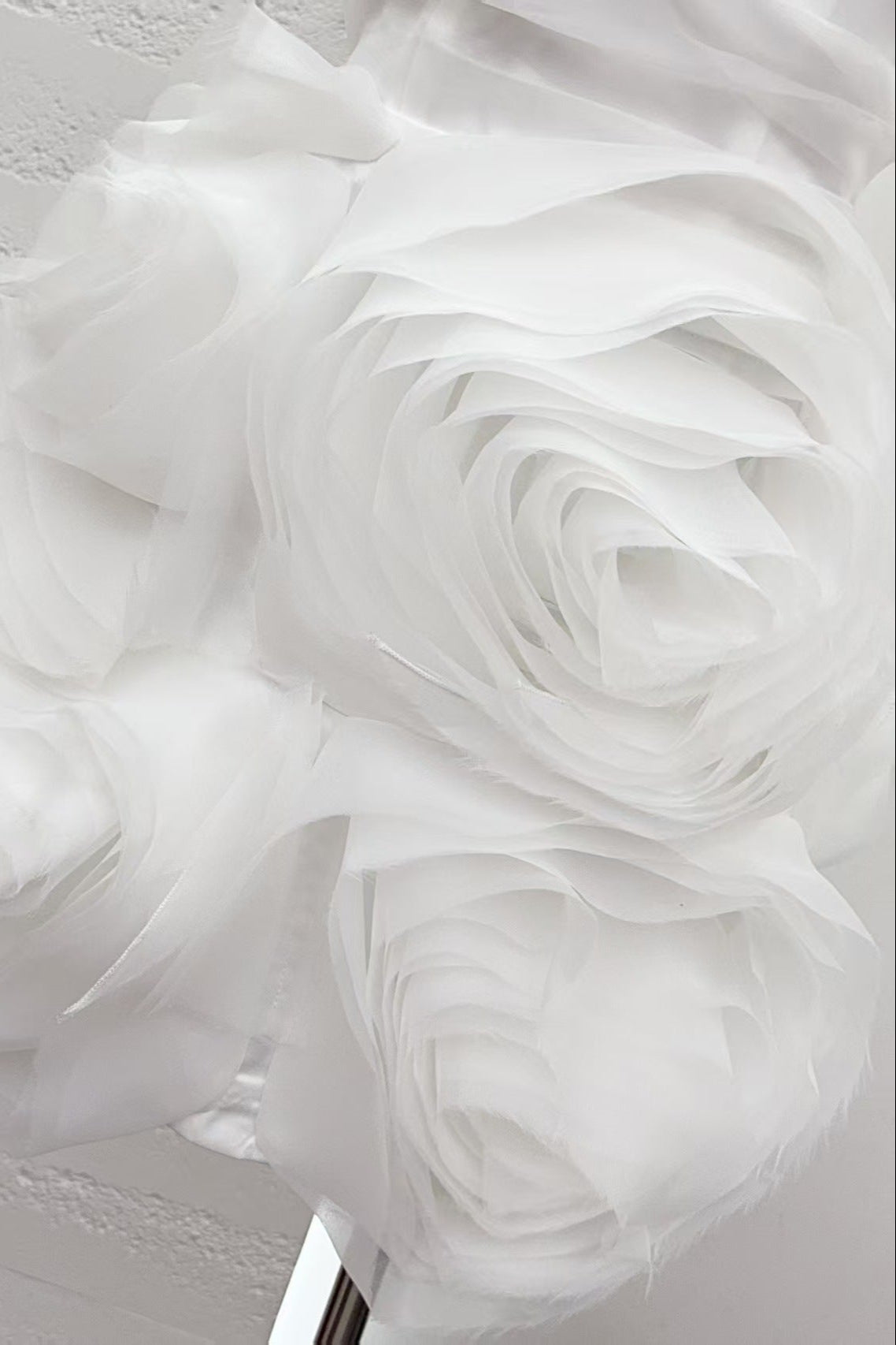 GEORGIA APPLIQUÉD ORGANZA WHITE MINI DRESS FOR WEDDING