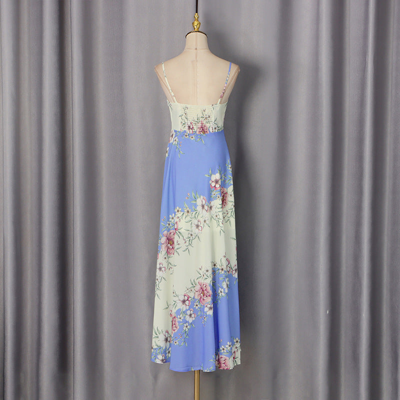 AGATHA FLORAL STRAP MIDI DRESS FOR SUMMER PARTY