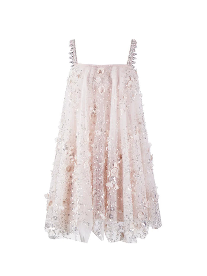 ZOLA PINK EMBROIDERED LOOSE DOLL PARTY DRESS